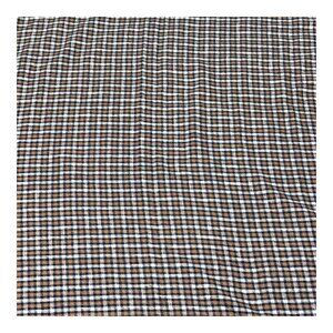 Vintage Checkered Fringe Tablecloth 58X 65 Brown White Cotton Blend Thick Fabric